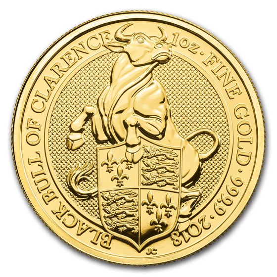2018 Great Britain 1 oz Gold Queen's Beasts The Bull 2018 Great Britain 1 oz Gold Queen's Beasts The Bull
